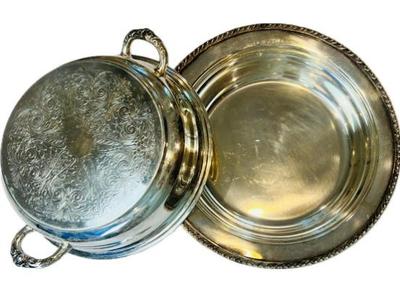 Silver Plate Covered Vegetable - Signed "Silver On Copper"