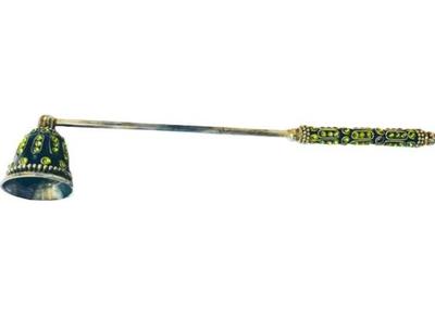 Candle Snuffer - Silver Tone With Inlaid Gem Design