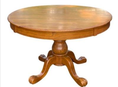 Round Oak Dining Or Display Pedestal Table - Seats 4
