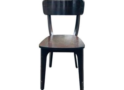 West Elm "Klismos" Dining Chair In Chocolate Wood Finish - Signed "West Elm"