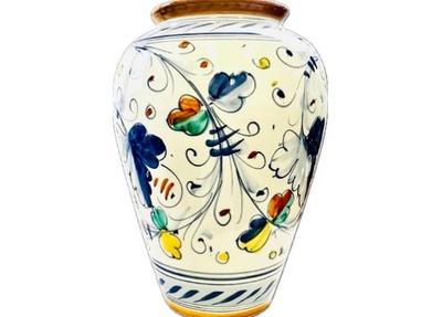 Hand Painted Pottery Vase - Large Size 12.5 Inches High