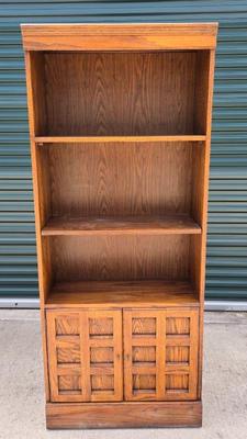 Classic wooden bookshelf with storage 1