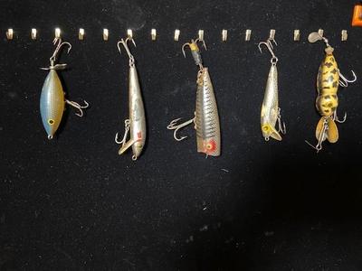 Vintage lures metal and wood