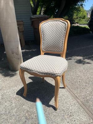 Louis xv1 style natural wood upholstered chairs 8