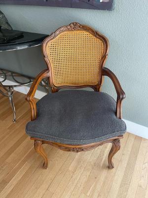 Cane upholstered 1900 century armchair 1