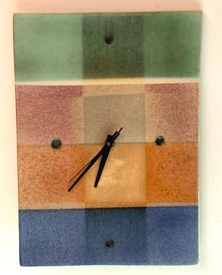 Sale Photo Thumbnail #51: R. I. potter Lee Segal stoneware wall clock