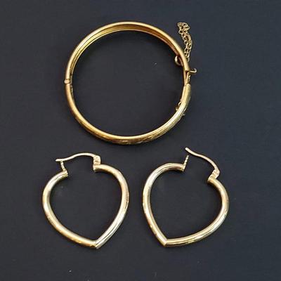 14k gold earrings child gf bracelet