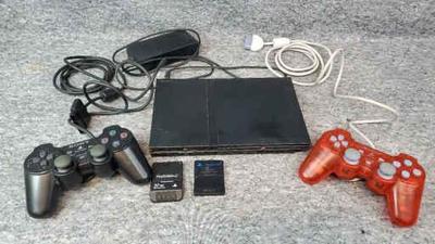Sony ps2 playstation 2 slim console and 2 controllers
