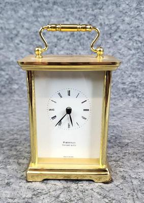 Tiffany co. portfolio brass desk clock