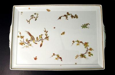 Richard ginori porcelain bird of paradise motif tray