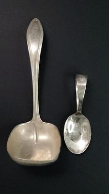 Sterling silver ladle and child s spoon
