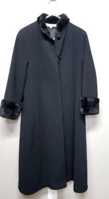 Women s larry levine design long wool blend coat sz 6