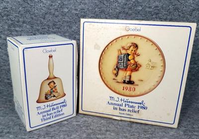1980 goebel hummel annual 6 inch bell 7.25 inch plate