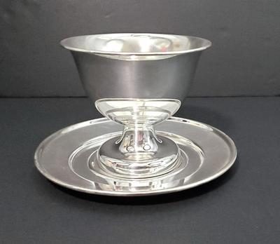 Silverplated footed bowl and dish set
