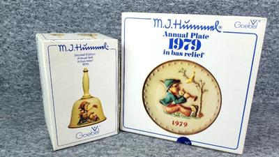 1979 goebel hummel annual 6 inch bell and 7 25 inch plate