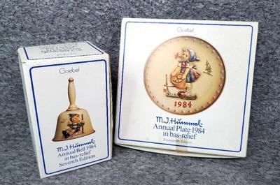 1984 goebel hummel annual 6 inch bell 7.25 inch plate