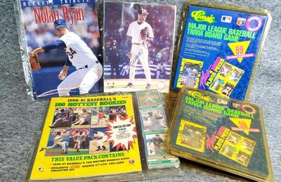 Baseball memorabilia cards, ephemera, trivia board games