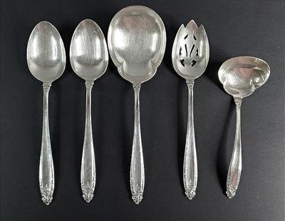 International sterling serving spoons and ladle