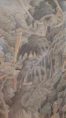 LARGE FRAMED BALINESE ARTWORK