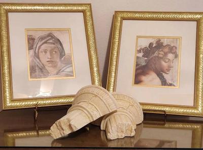 2 matching prints plus 2 shelves roman