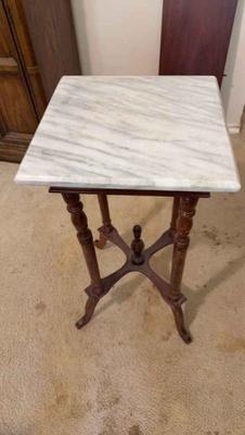 Marble top square parlor table