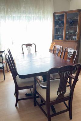 Dining table with six chairs