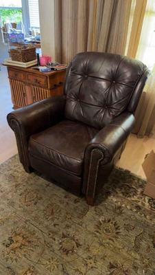 Brown leather recliner