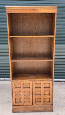 Classic wooden bookshelf with storage 1