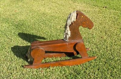 Vintage wooden rocking horse