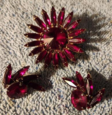 Pin and earings