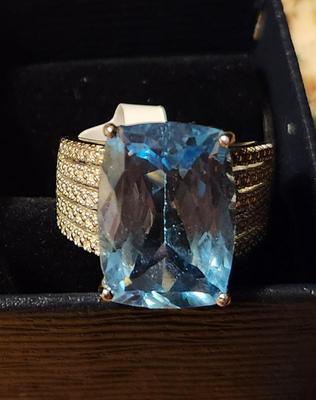 Blue Topaz and Sterling Ring