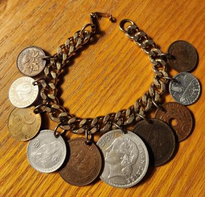 Vintage Coin Charm Bracelet