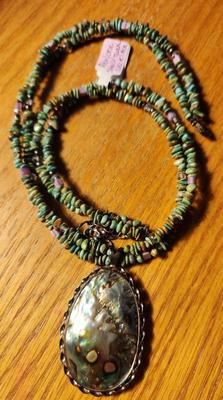 Abalone Shell and Turquoise Necklace