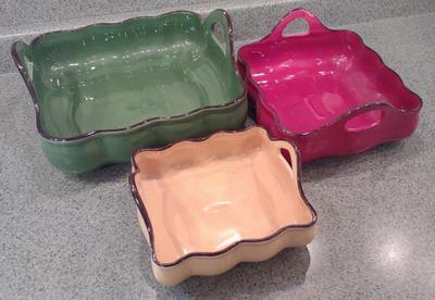 Sale Photo Thumbnail #368: 3 Piece Ceramic Nesting Casserole Dishes