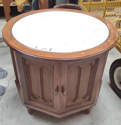 Sale Photo Thumbnail #634: Vintage Stone Top Cupboard Coffee Table