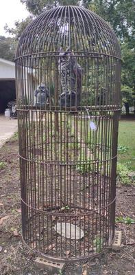 Sale Photo Thumbnail #53: 66" Wrought Iron Freestanding Dome Top Bird Cage