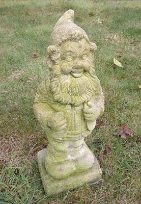 Sale Photo Thumbnail #420: 19" Concrete Garden Gnome statue (solid)