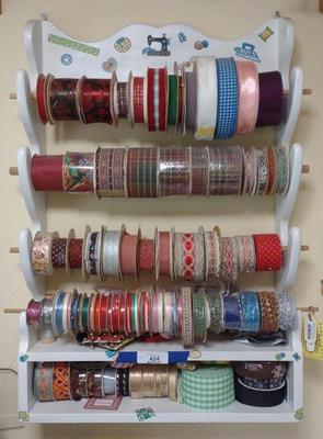 Sale Photo Thumbnail #428: Hanging Craft Ribbon Rack w/ Ribbon