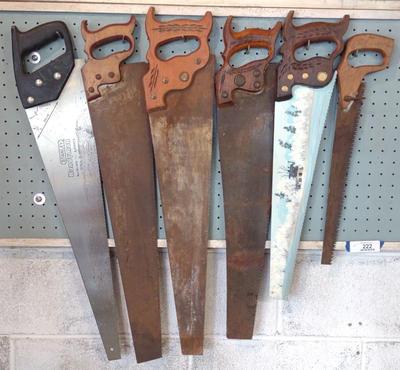 Sale Photo Thumbnail #226: Six Vintage Hand Saws