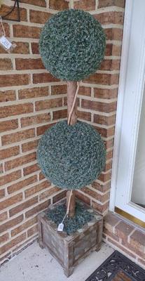 Sale Photo Thumbnail #418: 53" Double Ball Boxwood Artificial Topiary Tree
