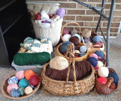 Sale Photo Thumbnail #87: Large Lot of Yarn w/ Baskets