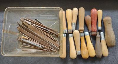 Sale Photo Thumbnail #177: Vintage Wooden Handle Rasps / Files D