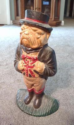Sale Photo Thumbnail #331: Vintage Cast Iron British Bulldog Doorstop