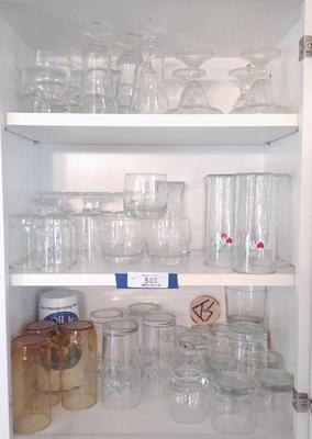 Sale Photo Thumbnail #507: Glass Drinking glasses (Incl. Jack Daniels Set)