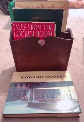 Sale Photo Thumbnail #579: Hardcover Coffee Table Books w/ Mag Rack