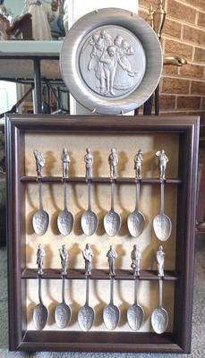 Sale Photo Thumbnail #459: Pewter A Christmas Carol Spoon Set & Plate