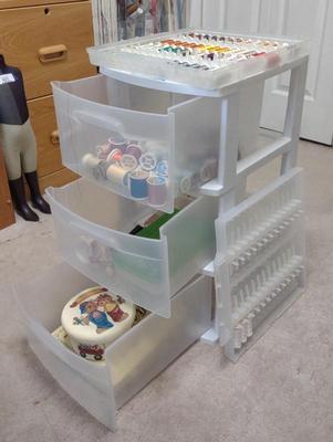 Sale Photo Thumbnail #434: 3 Drawer Organizer w/ Assorted Sewing Thread