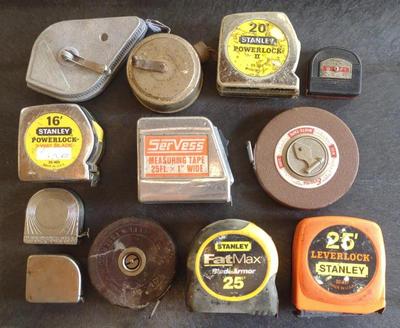 Sale Photo Thumbnail #212: Vintage Tape Measures & Chalk Lines