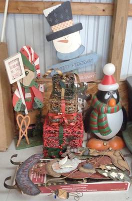 Sale Photo Thumbnail #642: Christmas Decorations Incl. Penguin Blow Mold