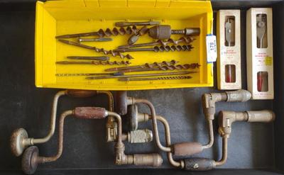 Sale Photo Thumbnail #182: Antique Hand Drills & Bits Incl. Millers Falls Co.